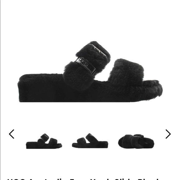 New UGG Brand Black Fuzz Yeah Slides Sz 8 - Picture 16 of 16